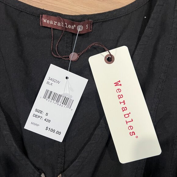 NWT Wearables Black Sleeveless Jumpsuit Romper Zip Up Zipper Size Small - Picture 6 of 9